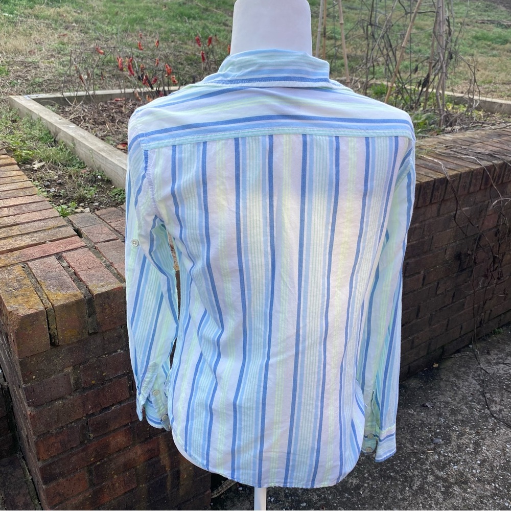 Small Gap Striped Collared Button Down Shirt - image 3